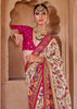 Off White Printed Kashmiri Jamewar Saree