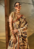 Golden Shine Printed Satin Silk Saree