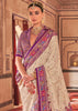 Dahlia Purple Printed Kashmiri Jamewar Saree