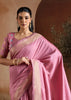 Lilac Pink Woven Banarasi Silk Saree
