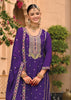 Vibrant PurpleEmbroidered Designer Suit Set