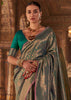 Alpine Green Woven Kanjivaram Silk Saree