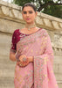 Rose Pink Woven Banarasi Designer Silk Saree With Embroidered Blouse