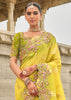 Blazing Yellow Woven Banarasi Designer Silk Saree With Embroidered Blouse