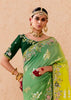 Lime Green Heavy Embroidered Designer Silk Saree