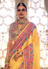 Maize Yellow Printed Kashmiri Jamewar Saree