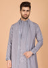 Dove Grey Sequence Kurta Set with Dupatta