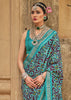 Lake Blue Printed Patola Saree