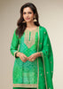 Spring Green Bandhej Print Embroidered Sharara Set