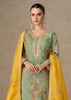 Pista Green Heavy Embroidered Traditional Palazzo Suit Set