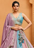 Multicolored Georgette Embroidered Sequins Lehenga Set