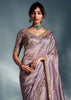 Lavender Purple Designer Silk Saree