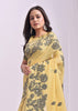 Vanilla Yellow Woven Cotton Linen Silk Saree