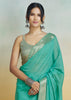 Mint Green Woven Banarasi Linen Silk Saree