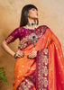 Sunshine Orange Woven Soft Silk Saree