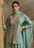 Aqua Blue Embroidered Plazzo Suit Set