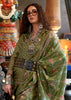 Mehndi Green Printed Soft Silk Saree