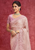 Baby Pink Embroidered Designer Saree