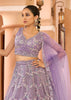 Lavender Embroidered Net Lehenga