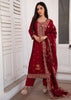Deep Maroon Embroidered Silk Suit set (10702862385345)