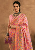 Coral Pink Woven Kashmiri Jamewar Silk Saree