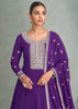 Elegant Purple Embroidered Anarkali with Dupatta