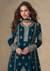 Coral Blue Embroidered Suit Set