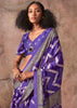 Ultra Purple Printed Crepe Satin Silk Saree