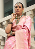 Pastel Pink Woven Banarasi Silk Saree