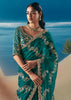 Emerald Green Satin Organza Embroidered Saree
