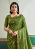 Medium Green Woven Tussar Silk Saree