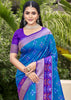 Nautical Blue Woven Patola Silk Saree