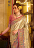 Classy Beige Woven Patola Tissue Silk Saree