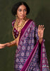 Gloxinia Purple Printed Satin Crepe Silk Saree
