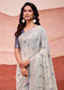 Glacier Grey Woven Cotton Silk Saree