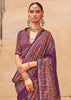 Royal Purple Printed Kashmiri Jamewar Saree