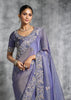 Lavender Embroidered Tissue Silk Saree