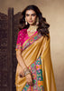 Golden Yellow Woven Soft Silk Saree
