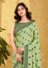 Pista Green Woven Linen Silk Saree