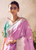 Prism Pink Banarasi Designer Silk Saree With Embroidered Blouse