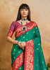 Natural Green Woven Soft Silk Saree