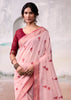 Blush Pink Woven Banarasi Cotton Silk Saree