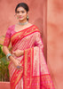 Flamingo Pink Woven Kanjivaram Silk Saree