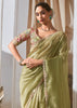 Pre Order: Grass Green Designer Silk Saree