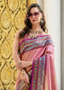 Bloom Peach Banarasi Tissue Silk Saree with Contrast Border