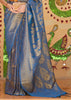 Wedding Edit: Royal Golden Blue Kanjivaram Silk Saree