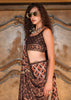 Coffee Brown Printed Patola Silk Saree