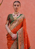 Burnt Orange Woven Paithani Silk Saree