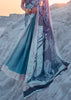 IRISH BLUE AND VIOLET PRINT SAGA SAREE (6138398474433)