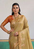 Khadi Beige Woven Tussar Silk Saree